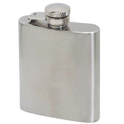 Picture of 3OZ SILVER STAINLESS STEEL METAL  HIP FLASK.