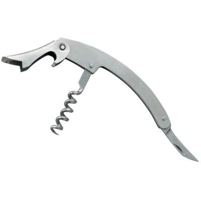 Picture of WAITERS KNIFE CORKSCREW BOTTLE OPENER in Silver Stainless Steel Metal