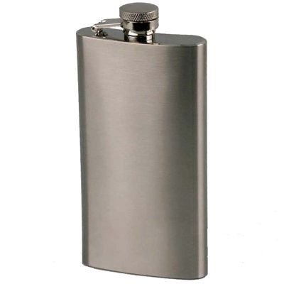 Picture of 5OZ TALL SLIM SILVER STAINLESS STEEL METAL HIP FLASK.