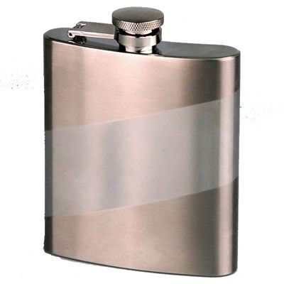 Picture of 8OZ SASH SILVER STAINLESS STEEL METAL HIP FLASK