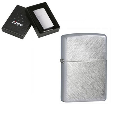 Picture of GENUINE ZIPPO LIGHTER in Silver Chrome Herringbone Sweep Brushed Finish.