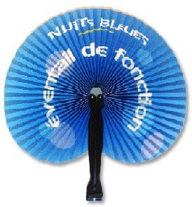 Picture of HAWAIIAN STYLE PAPER FAN with Black Plastic Handle