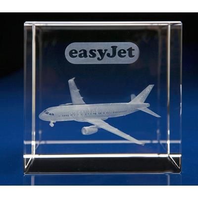 Picture of 3D ENGRAVED OPTICAL CRYSTAL GLASS CUBE AWARD