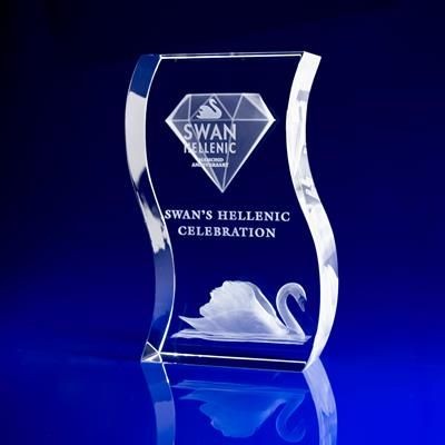 Picture of WAVE AWARD CRYSTAL GLASS TROPHY AWARD.