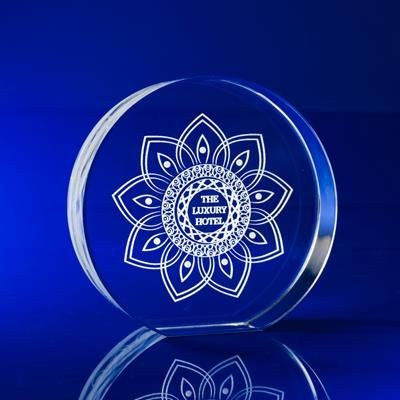 Picture of ROUND DISC CIRCLE AWARD IN CRYSTAL GLASS.