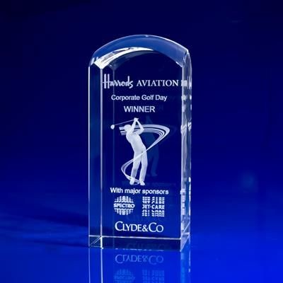 Picture of GOLF TROPHY CRYSTAL GLASS AWARD 3D LASER ENGRAVED