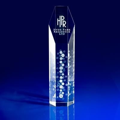 Picture of CRYSTAL GLASS HEXAGON AWARD OR TROPHY AWARD.