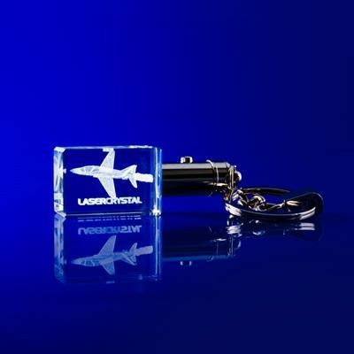 Picture of CRYSTAL GLASS LED LIGHT KEYRING.