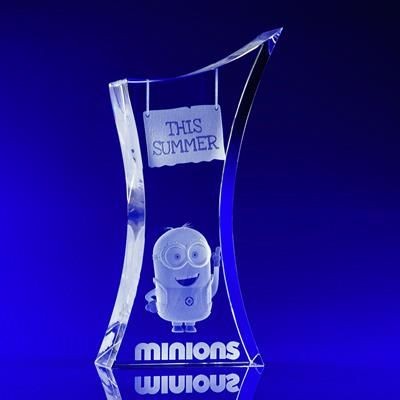 Picture of CRYSTAL GLASS 3D SCULPTURED AWARD OR TROPHY AWARD.