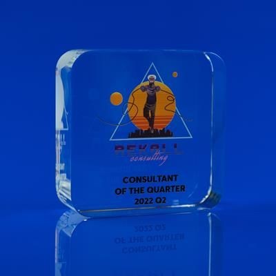 Picture of CRYSTAL GLASS SALES PAPERWEIGHT OR AWARD.