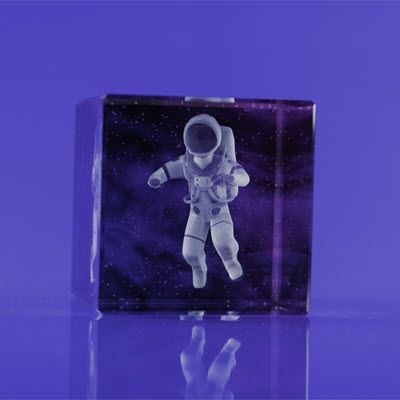 Picture of CRYSTAL GLASS SPACE PAPERWEIGHT OR AWARD