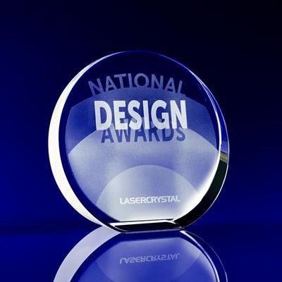 Picture of TAPERED ROUND DISC CRYSTAL GLASS AWARD.