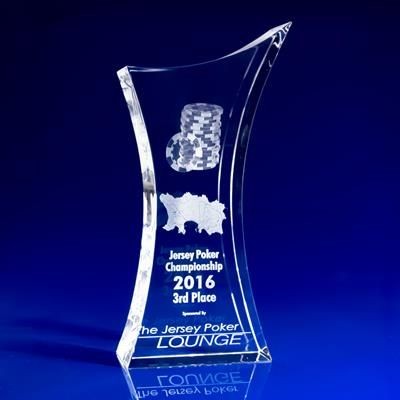 Picture of CRYSTAL GLASS TROPHY AWARD.