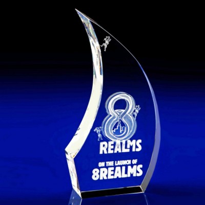 Picture of CRYSTAL GLASS BREEZE PAPERWEIGHT OR AWARD.
