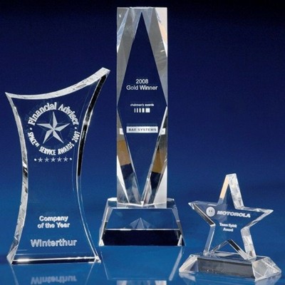 Picture of CRYSTAL GLASS BUSINESS PAPERWEIGHT OR AWARD