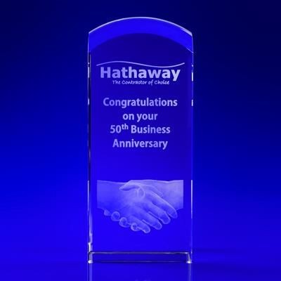 Picture of CONGRATULATIONS CRYSTAL GLASS AWARD OR PAPERWEIGHT GIFT IDEA