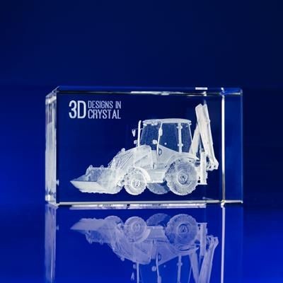 Picture of CONSTRUCTION CRYSTAL GLASS AWARD & PAPERWEIGHT GIFT IDEA – 3D LASER ENGRAVED.