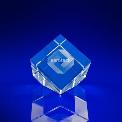 Picture of CUT CORNER CUBE SLANT in Crystal Size: 50mm