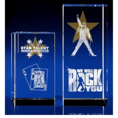 Picture of CRYSTAL GLASS GOLD STAR AWARD.