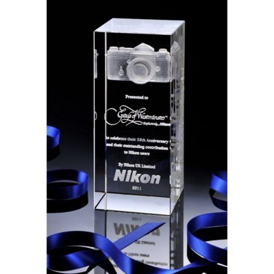 Picture of CRYSTAL GLASS PHOTOGRAPHY PAPERWEIGHT OR AWARD.