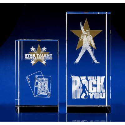 Picture of CRYSTAL GLASS SHOW & CAST PAPERWEIGHT OR AWARD.