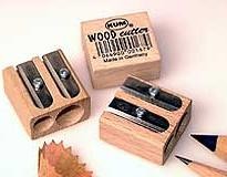 Picture of BEECH WOOD DOUBLE PENCIL SHARPENER.