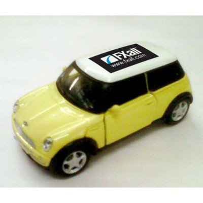 Picture of MINI COOPER CAR MODEL in Yellow.