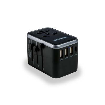 Picture of VERBATIM 4-PORT PRO UNIVERSAL TRAVEL ADAPTER.