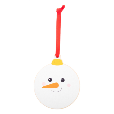 Picture of CHRISTMAS TREE ORNAMENT, SNOWMAN in White.