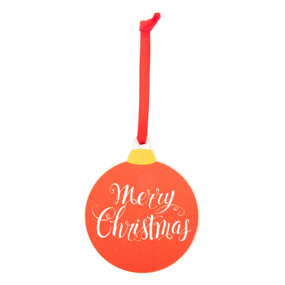 Picture of CHRISTMAS TREE ORNAMENT, MERRY CHRISTMAS in Red.