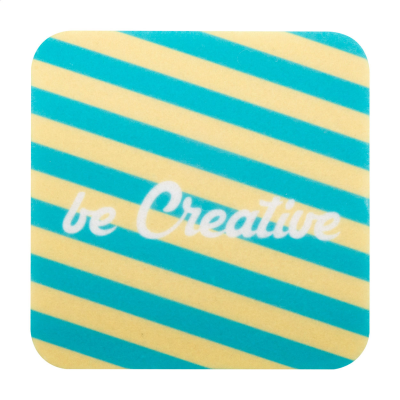 Picture of RPET FELT COASTER, SQUARE in White.