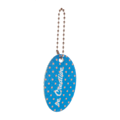 Picture of CUSTOM KEYRING, OVAL in White.
