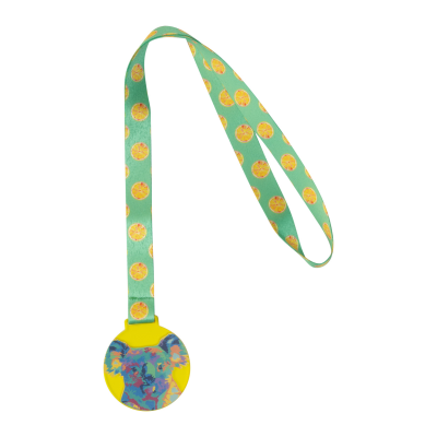 Picture of CUSTOM MEDAL in Clear Transparent Yellow.