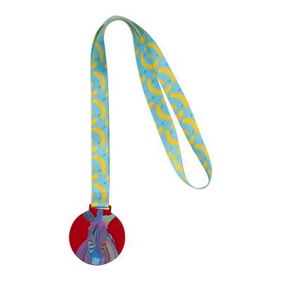 Picture of CUSTOM MEDAL in Clear Transparent Red.