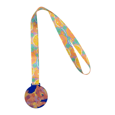 Picture of CUSTOM MEDAL in Clear Transparent Blue.