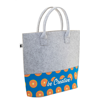 Picture of CUSTOM RPET SHOPPER TOTE BAG in White