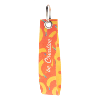 Picture of CUSTOM KEYRING in White.