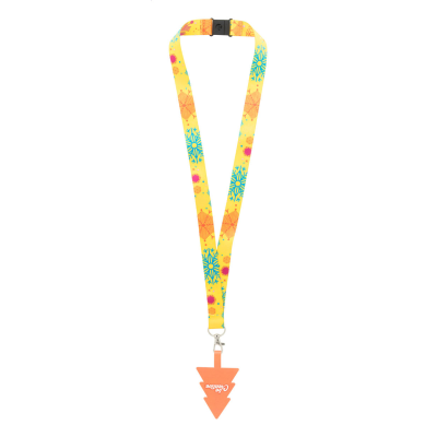 Picture of CUSTOM RPET MOBILE PHONE HOLDER LANYARD in White