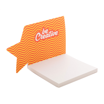 Picture of CUSTOM STICKY NOTE PAD, STAR in White.