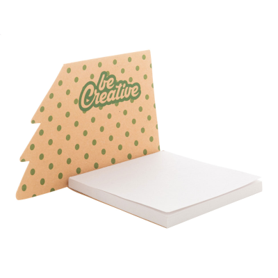 Picture of CUSTOM STICKY NOTE PAD, CHRISTMAS TREE in Natural.