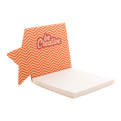 Picture of CUSTOM STICKY NOTE PAD, STAR in Natural.