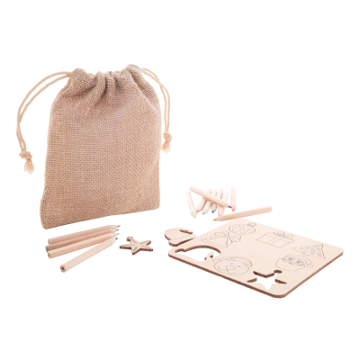 Picture of COLOURING CHRISTMAS SHAPE MATCHING GAME in Natural.