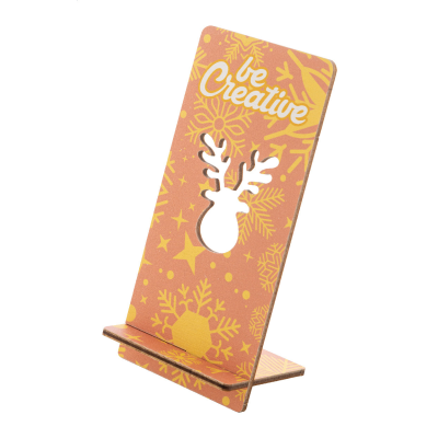 Picture of CHRISTMAS MOBILE PHONE HOLDER, REINDEER in Natural.