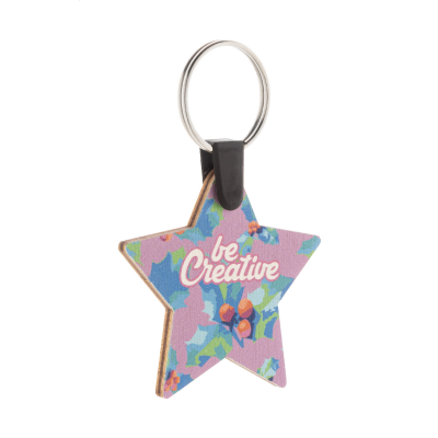 Picture of CUSTOM CHRISTMAS KEYRING, STAR in Natural