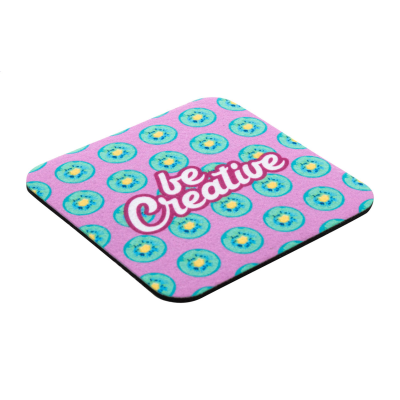 Picture of RPET FELT COASTER, SQUARE in White.