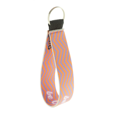 Picture of CUSTOM RPET KEYRING in White.