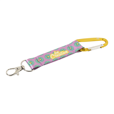 Picture of CUSTOM RPET KEYRING in Yellow