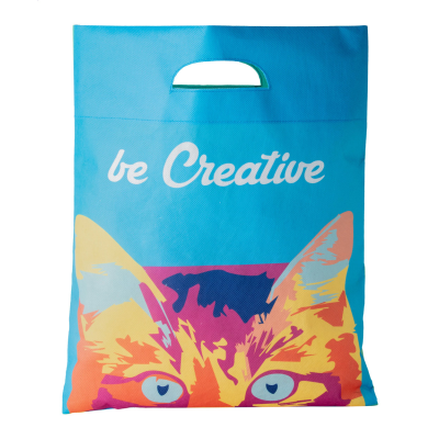 Picture of CUSTOM NON-WOVEN SHOPPER TOTE BAG in White