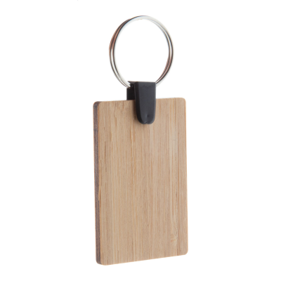 Picture of BAMBOO KEYRING, RECTANGULAR in Natural.