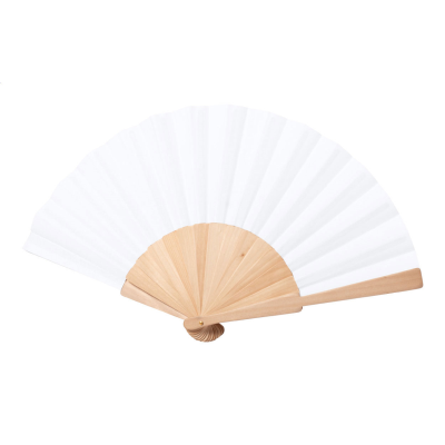 Picture of RPET HAND FAN in White.